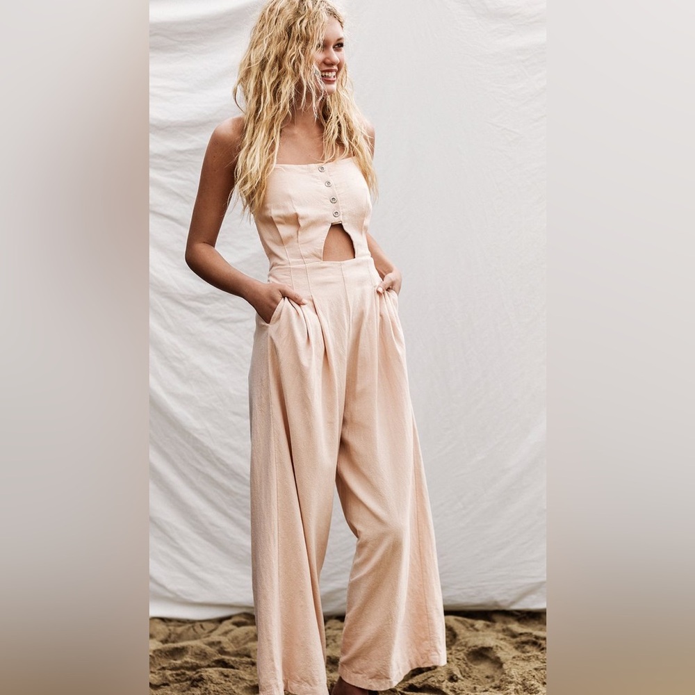 Free People Light Pink Jumpsuit